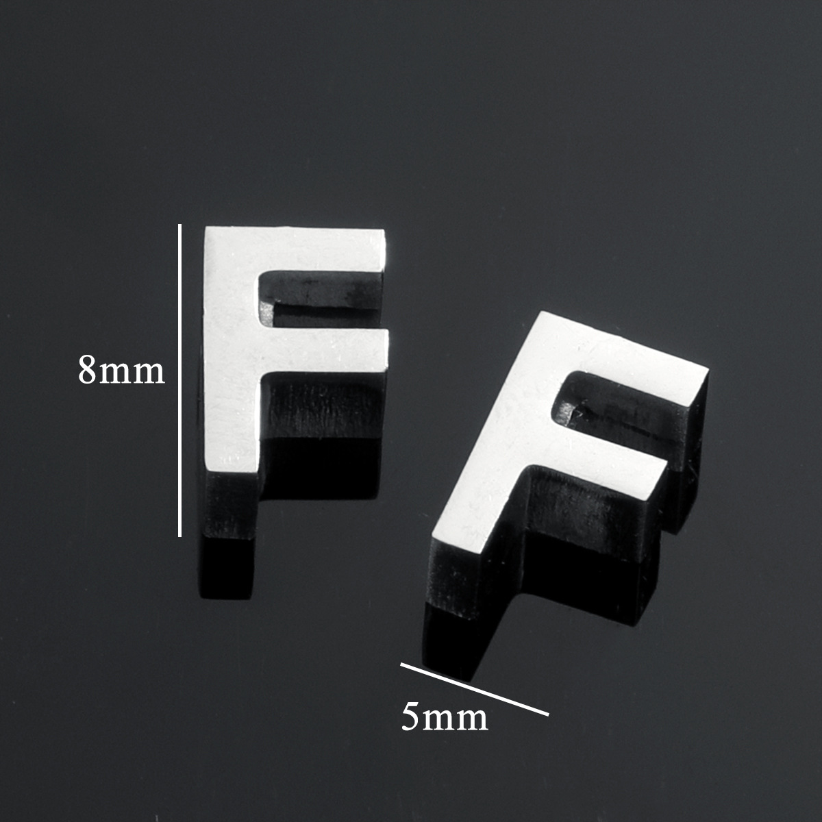 Silver color / 1 Piece Simple Casual Style Letter F Shape Stainless Steel Unisex Pendant Picture6